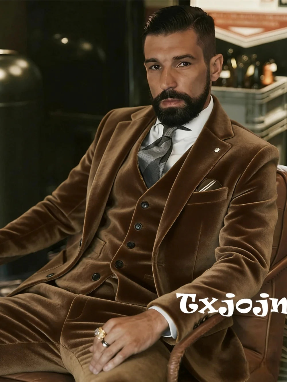 Men's Grey Herringbone Suit