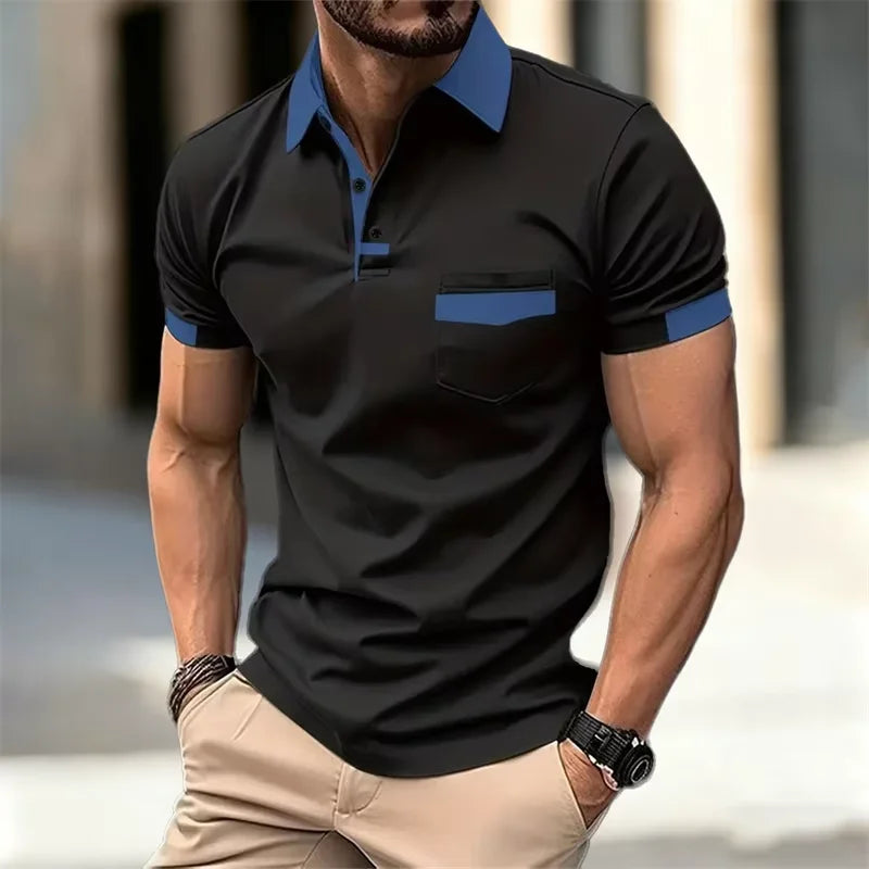 Men's Contrast Panel Polo Shirt