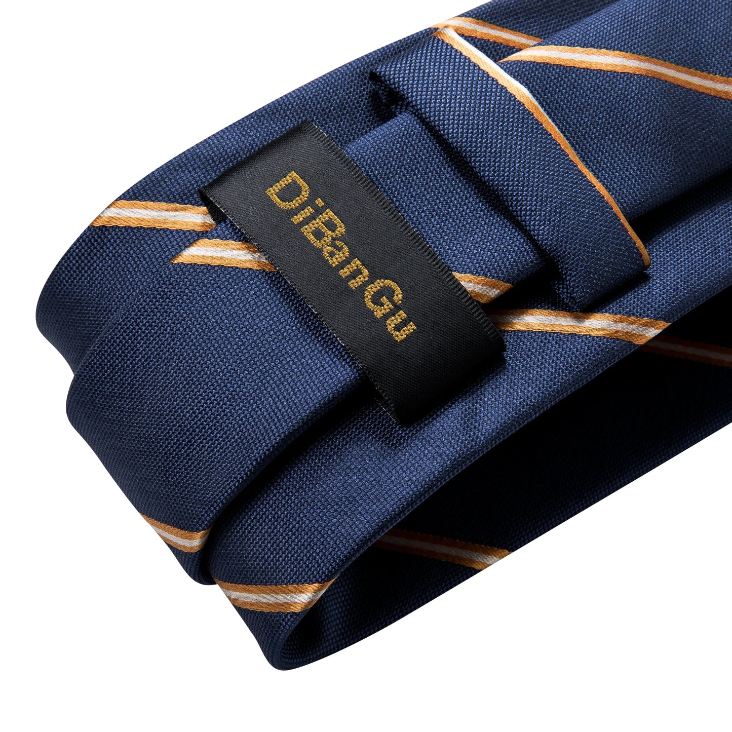 Woven Silk Tie — Navy & Gold