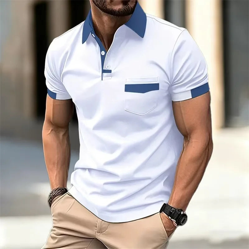 Men's Contrast Panel Polo Shirt