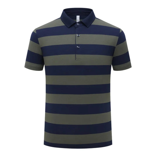 Men's Striped Cotton Polo Shirt