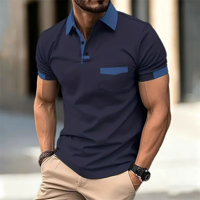 Men's Contrast Panel Polo Shirt