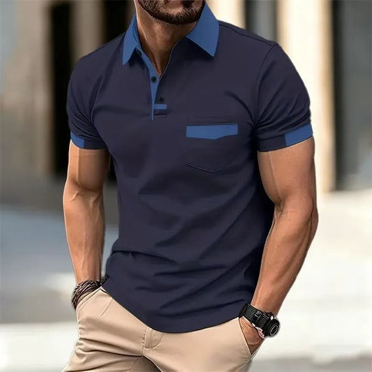 Men's Contrast Panel Polo Shirt