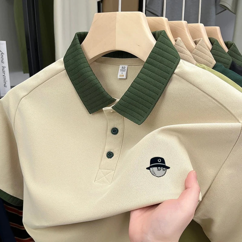 Men's Contrast Panel Polo Shirt