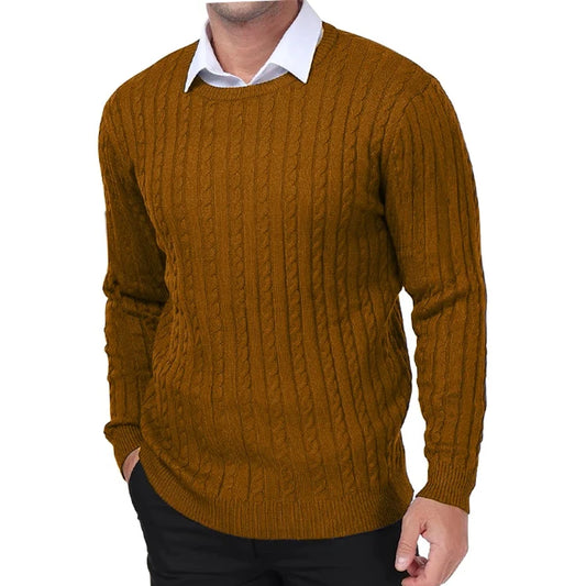 Men's Cable Knit Crew Neck Sweater